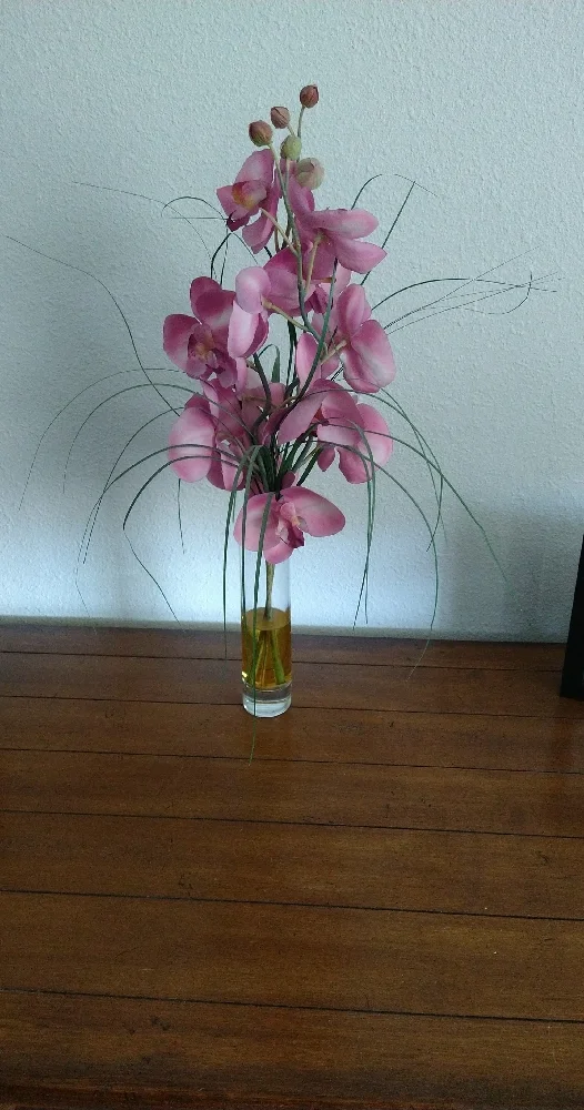 Home Essentials Pink and Green Faux Orchid Floral Accents